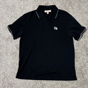 Burberry Black Polo Shirt with White Accents
